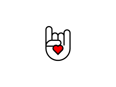 Rock/heart/hand gesture graphic design hand heart rock sign