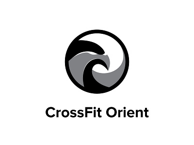 Crossfit Orient bird black kite brand eagle graphic design icon identity logo