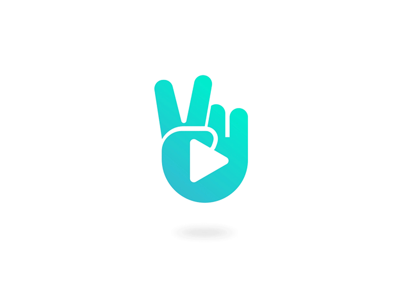 Something animation app app icon brand gesture gif graphic design hand idenity logo play teal thumbsup