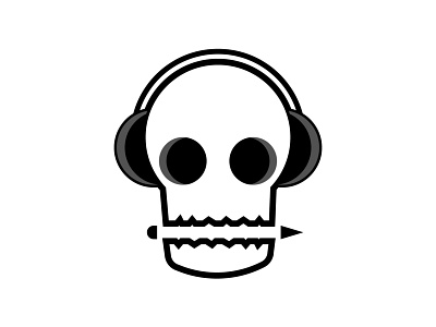 Dead Designer graphic design headphones icon illustration pencil skull logo