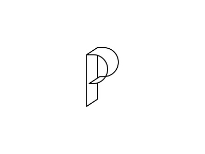 P graphic design line logo monogram