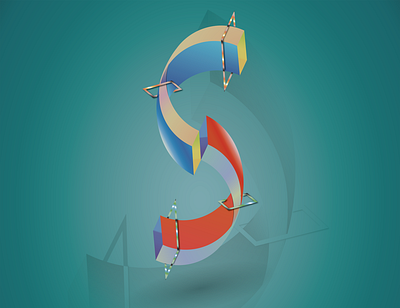 S 3D LOGO STYLE artwork branding business design illustration logo shape shapes symbol vector
