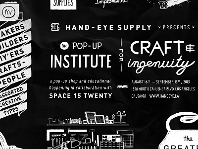 Poster craft hand drawn hand eye supply illustration makers space15 twenty urban outfitters