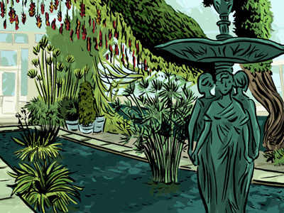 The New York Botanical Gardens, Plant Hunter 360 botanical game garden illustration panorama web