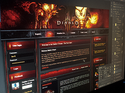 Diablo design development interface photoshop webdesign