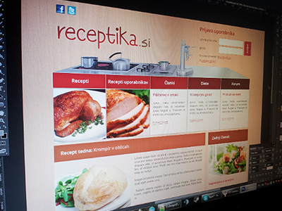 Receptika cooking design photoshop webdesign