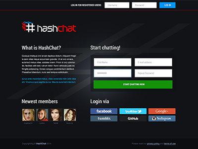 HashChat - startsite chat design hash logo