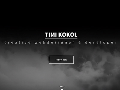 Portfolio design black and white clean one page simple