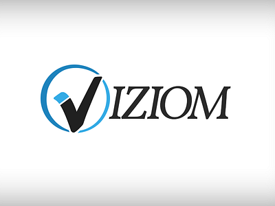 Viziom - logo idea blue logo company flat logo