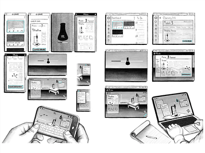 Wire Sketches - VRLabs biology chemistry desktop haptics interactiondesign mobile procreate sketch smarttv user experience ux ux design vr