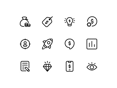 Marketing & Growth app business design graphic design icon icon set marketing ui ux