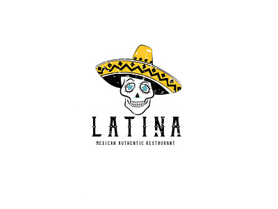 Latina design illustration logo mexican restaurant skull