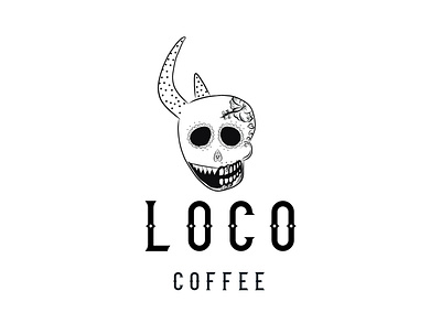 Loco coffee culture design illustration logo mexican puerto rico skull
