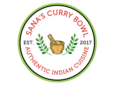 Sana's Curry Bowl cuisine design illustration indian logo