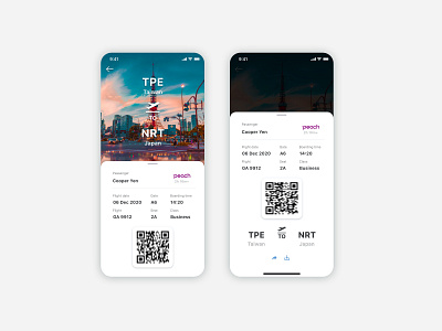 Daily UI #24 _ Boarding Pass airplane app daily ui challenge design qrcode ui ux