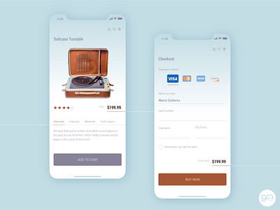 Credit Card Checkout checkout turntable ui ux