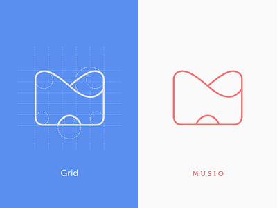 Music-related App Logo application branding construction grid logo music simple