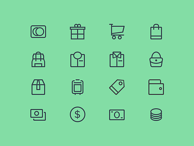 Budicon - Ecommerce bag budicon credit card ecommerce finance glyph icon icon set iconography line money wallet