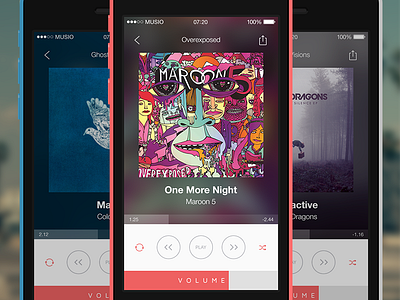 Musio V2.1 app minimal music musio product product design queue ux