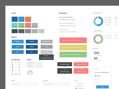 RushTax UI Library chart form icon library minimal radio tooltip ui ui kit ux