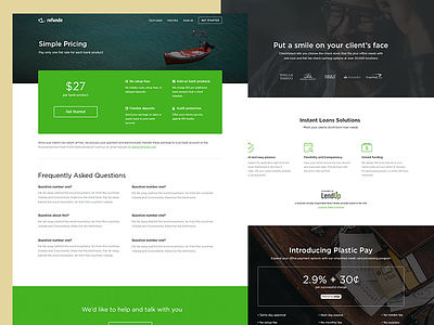 Refundo website redesign buditanrim cta faq features green minimal pricing redesign simple ui ux website