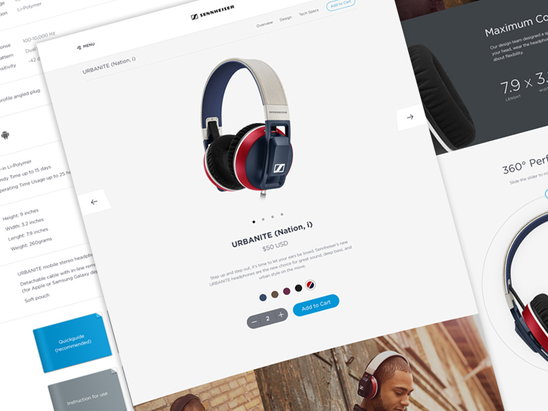 Sennheiser Product Page landing minimal product redesign ui ux visual