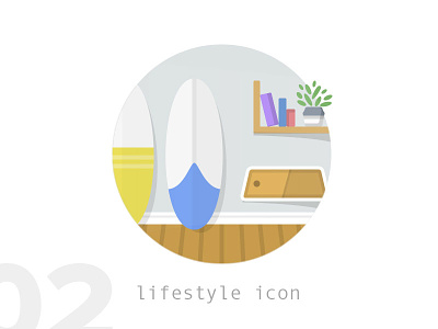 02 Surfer House board budi icon ceramic green icon iconography illustration kinfolk lifestyle plant surf