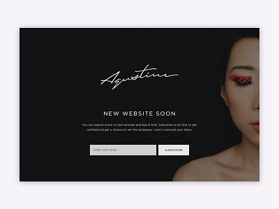 Agustine Gozali Website coming soon logoscript minimal web