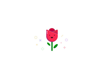 Valentine Rose flower icon illustration rose