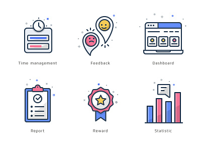 Icon Suite budi icon dashboard feedback icon illustration management report reward