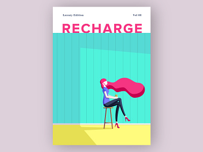 Recharge Cover - Women colorful cover illustration local magazine magazine magazine cover minimalistic minimum modern