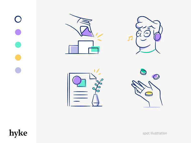 Hyke Spot Illustration illustration system design system spot illustration illustration
