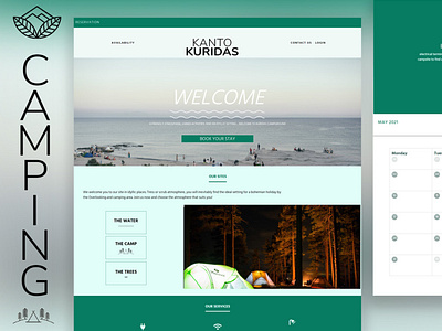 Camping adobe xd figma ui design uiux ux design web website website design