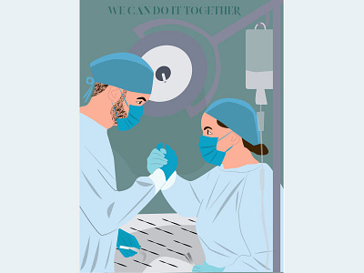 we can do it together doctor illustration stay safe