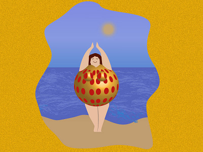 summer vibes 2 beach illustration summer summervibes woman yoga