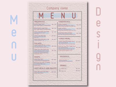 menu desing