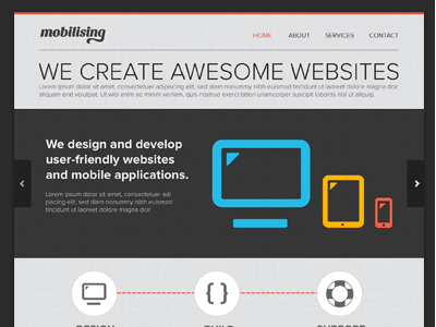 Responsive Website - Mobilising australia grey icons orange pune responsive website