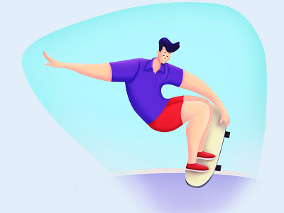 skater animation design flat illustration vector