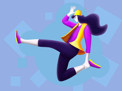 Dancing animation flat illustration