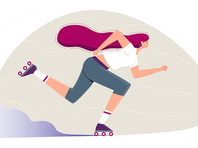 skating animation design flat illustration