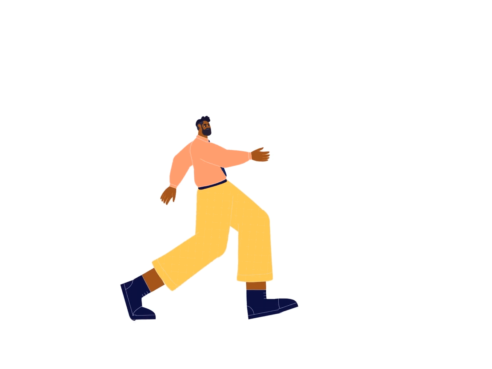 Man walking animation design flat graphic design vector