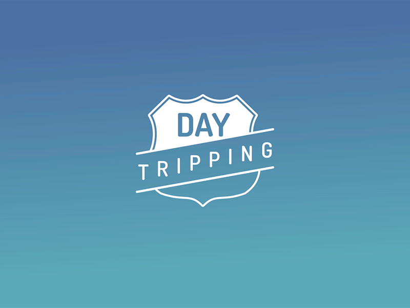 Day Tripping - logo animation after effects gradient highway logo logo animation loop motion design motion graphic road sign travel typography