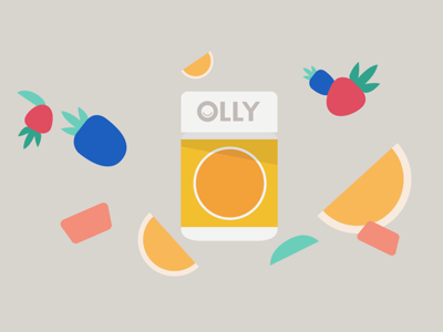 Facebook Business - OLLY Style Frame 2d animation flat fruit gummy illustrator motion design storyboard style frame vector vector illustration vitamins