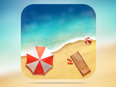 Astur playa App Icon Design app astur decean design icon nelutu painting photoshop playa