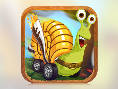 A Snail on Wheels App Icon app decean icon nelutu on photoshop snail turbo wheels