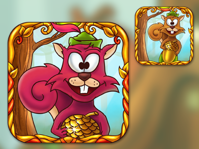 Squirrel hood game app icon squirrel hood game app icon decean nelutu photoshop design