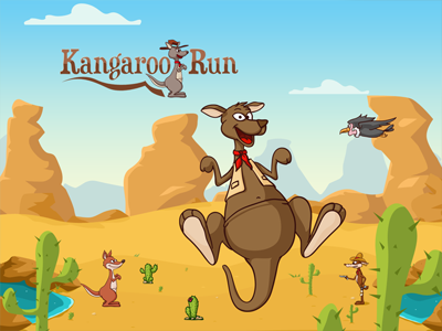 Kangaroo run game decean desert design game kangaroo nelutu run