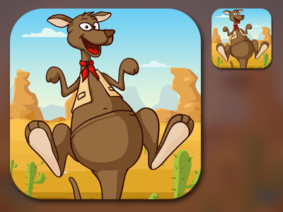 Kangaroo run game app icon app design game icon kangaroo nelutu photoshop run