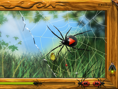 Sound of nature bugs butterfly encide illustration interface nature painting player sound spider ui
