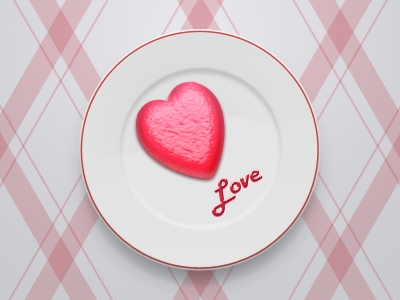 Heart on plate - free psd decean free freebies heart icon love nelutu photoshop plate psd